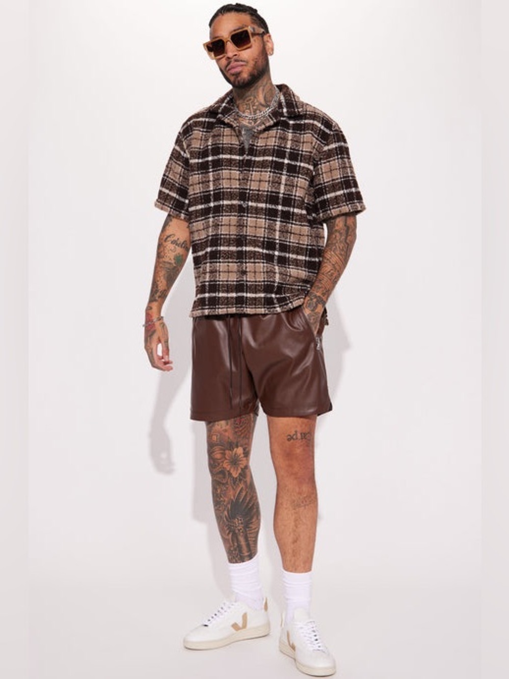 Slam Dunk Faux Leather Shorts - Chocolate